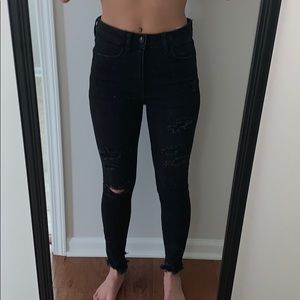 American Eagle black ripped jeans